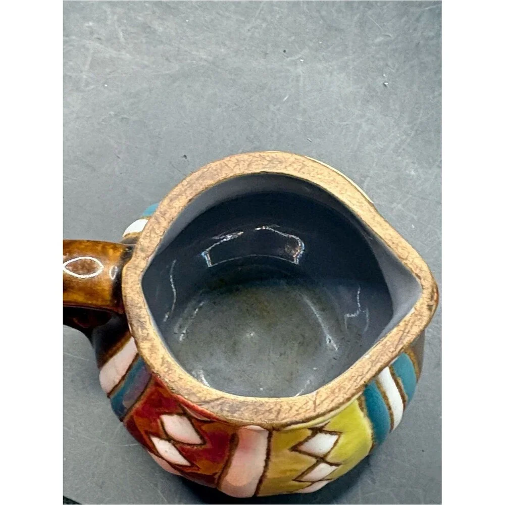 Hand-Painted Multicolor Ceramic Creamer Pitcher